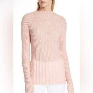 Rag & Bone Donna Turtleneck Ribbed Mock Neck Sweater Peach Beige Long Sleeve XS